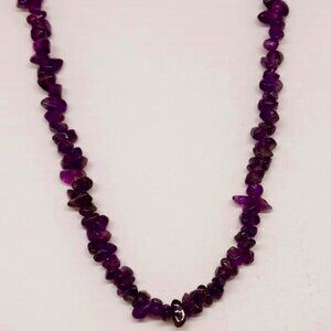 Raw Amethyst Necklace 18"